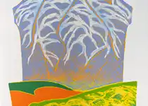 Tittel: Bauta I. Tresnitt 2021. Størrelse: 50 x 66 cm.